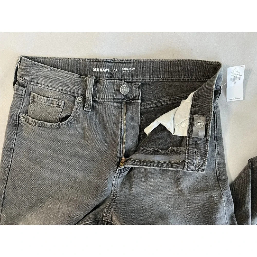 Old Navy Straight Jeans Youth Boys‎ Sz 16 Regular Black  Comfortable Stylish NWT